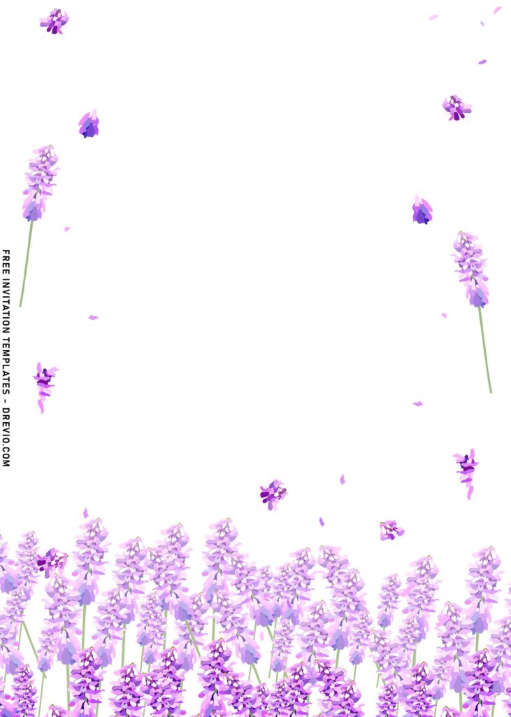 11+ Delicate Elegant Lavender Wedding Invitation Templates with falling lavender