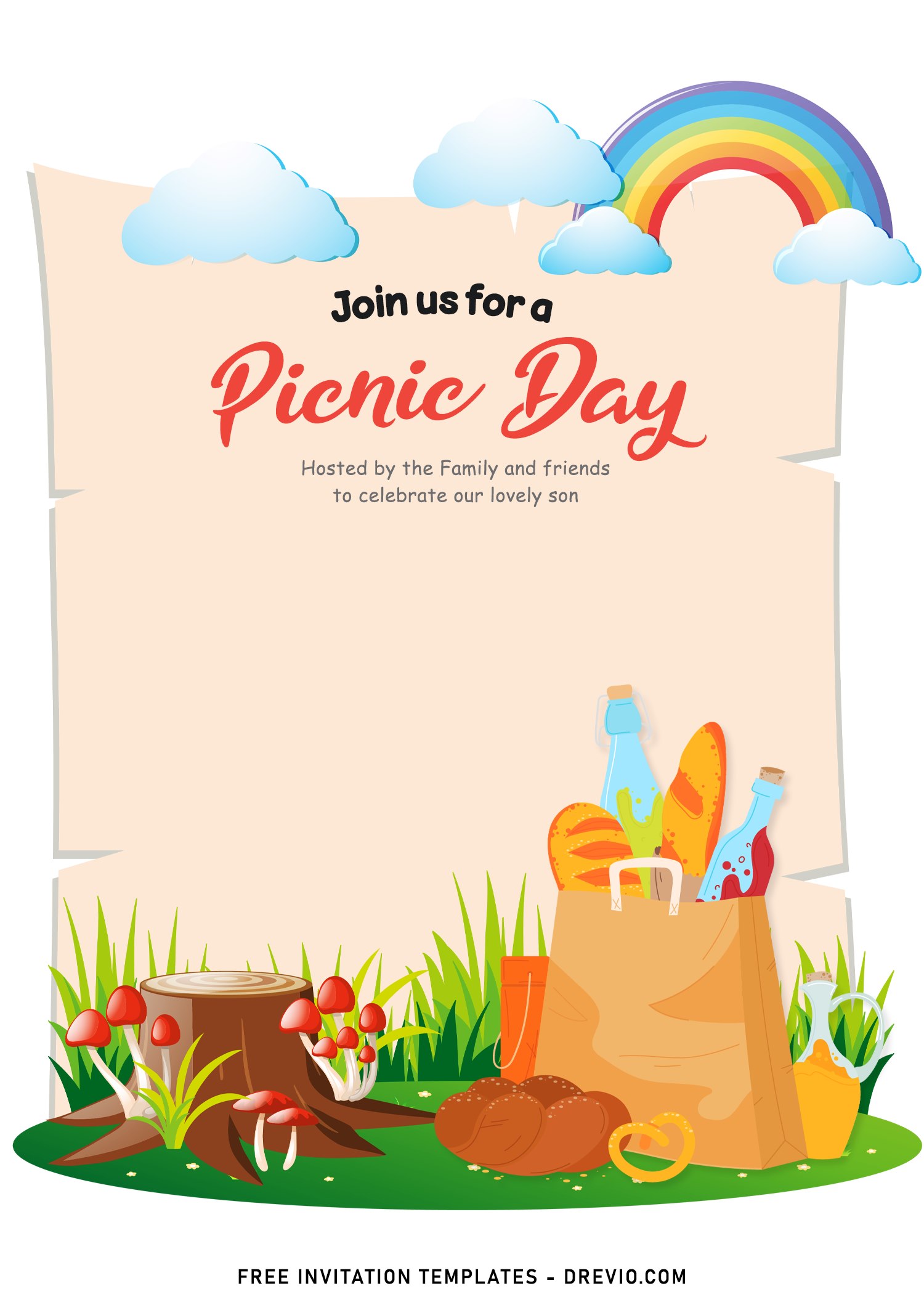 10  Cute Summer Picnic Day Birthday Invitation Templates With Cute Kids