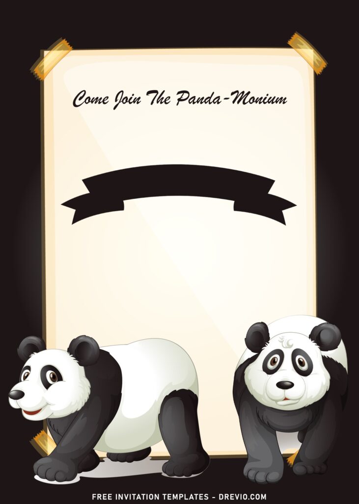 10+ Cute Party Like A Panda Birthday Invitation Templates with vintage or rustic paper