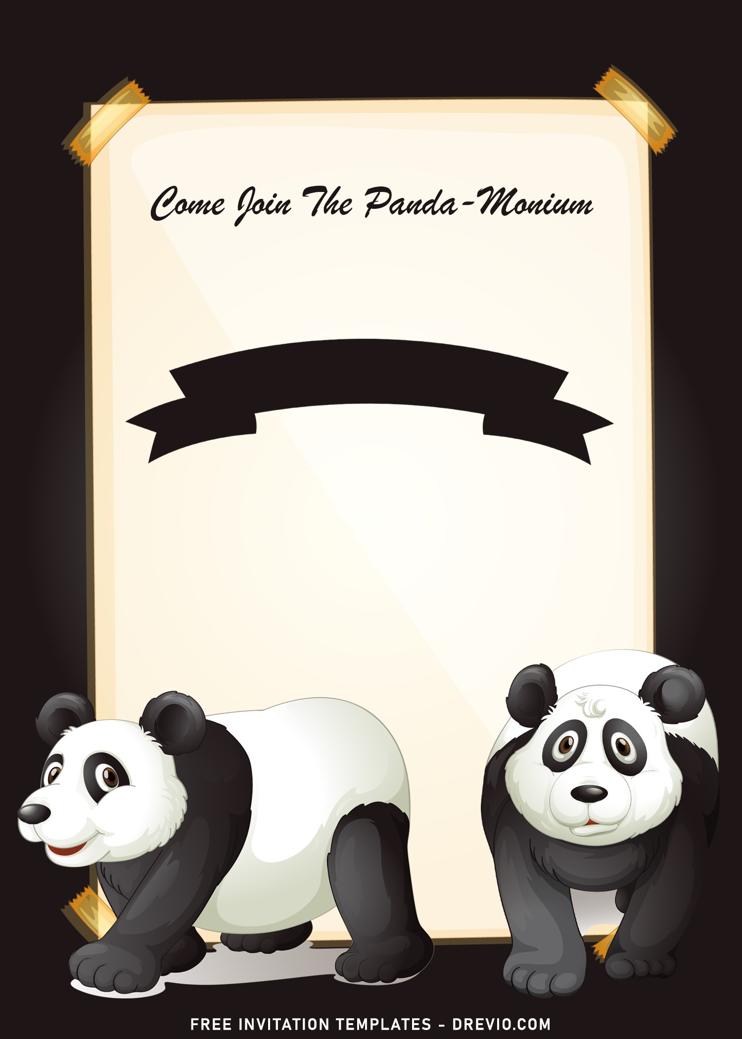 10+ Cute Party Like A Panda Birthday Invitation Templates | Download  Hundreds FREE PRINTABLE Birthday Invitation Templates