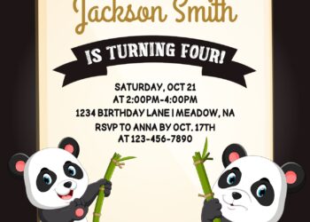 10+ Cute Party Like A Panda Birthday Invitation Templates