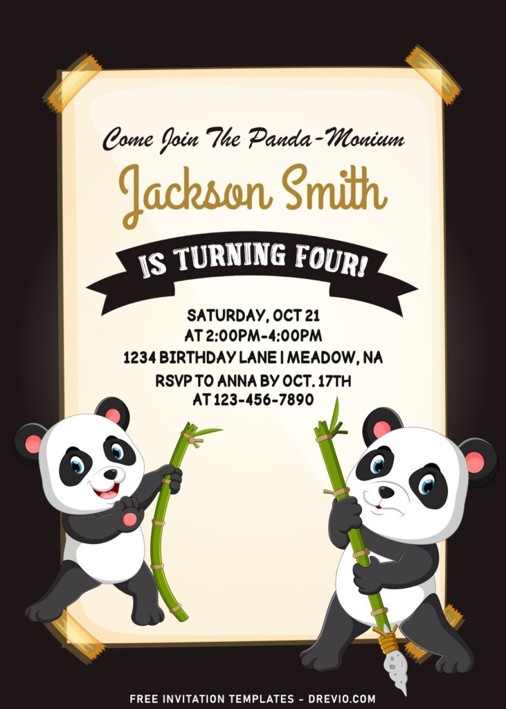 10+ Cute Party Like A Panda Birthday Invitation Templates