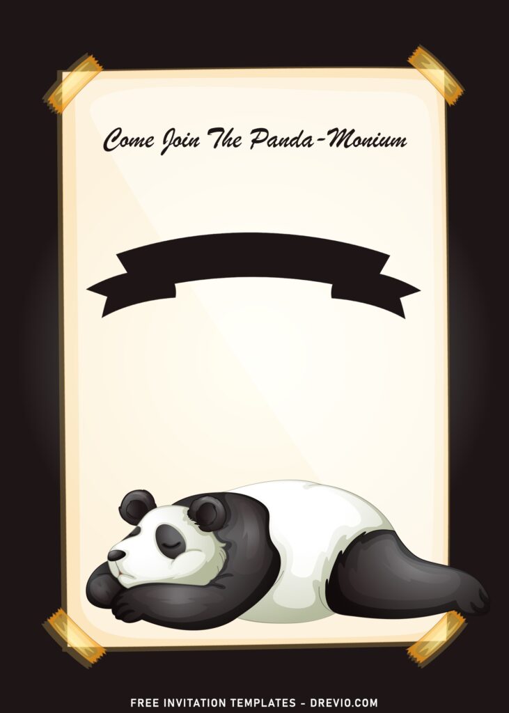 10+ Cute Party Like A Panda Birthday Invitation Templates with sleeping panda