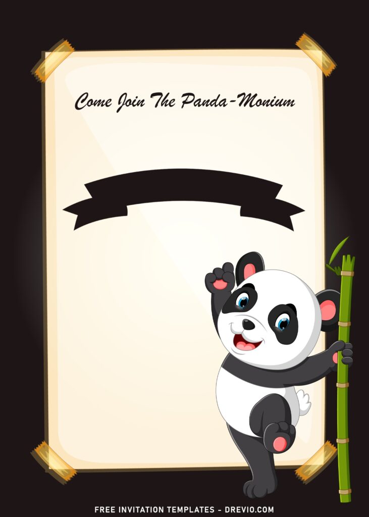 10+ Cute Party Like A Panda Birthday Invitation Templates with Happy Panda