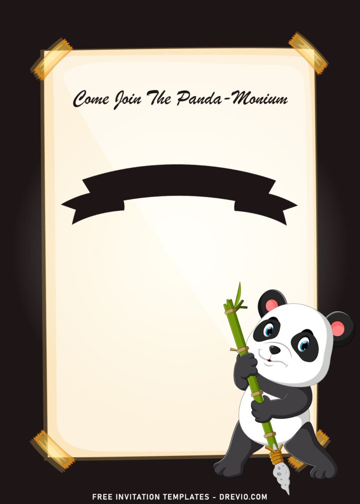 10+ Cute Party Like A Panda Birthday Invitation Templates with Panda in cute pose