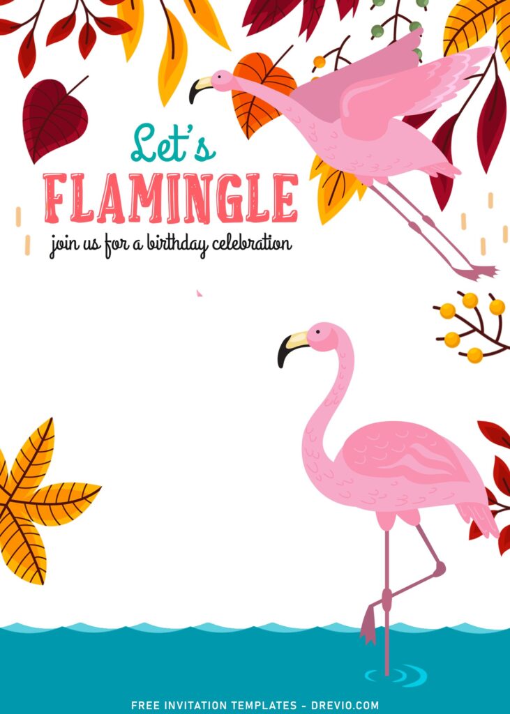 10+ Let's Flamingle Summer Birthday Invitation Templates with pink flamingo