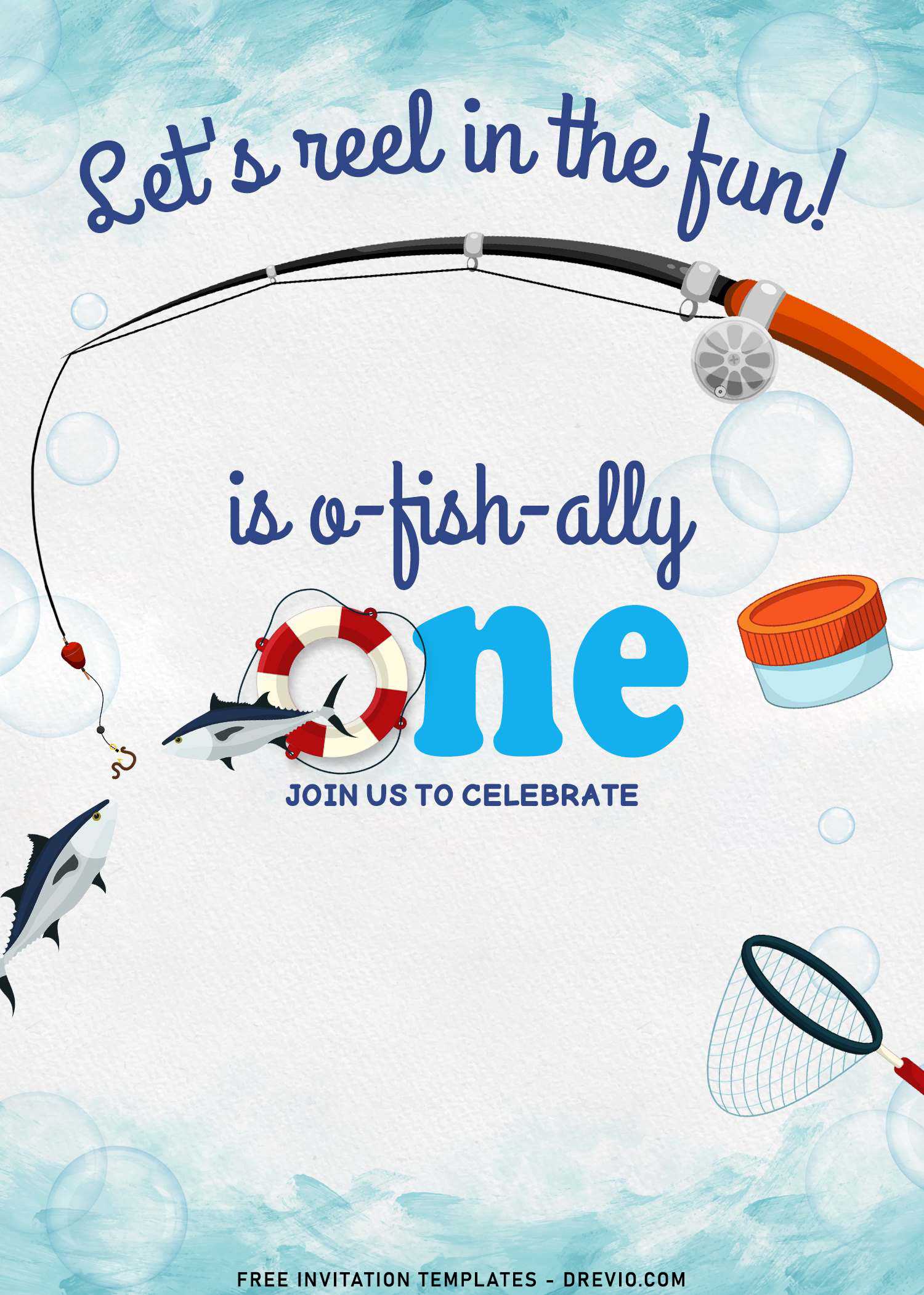 10+ Adorable O-Fish-Ally One Birthday Invitation Templates