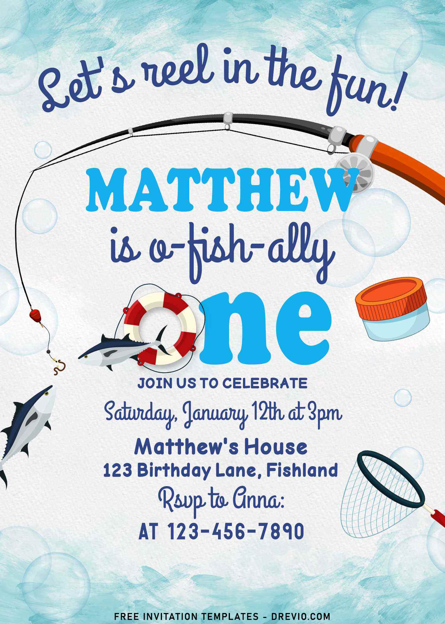 10+ Adorable O-Fish-Ally One Birthday Invitation Templates  Download  Hundreds FREE PRINTABLE Birthday Invitation Templates
