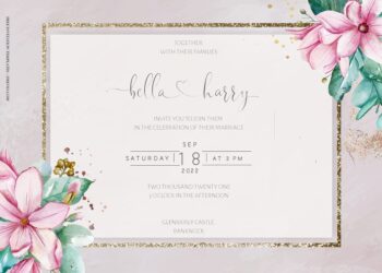 10+ Spring Blossom Pinky Fancy Floral Wedding Invitation Templates Title