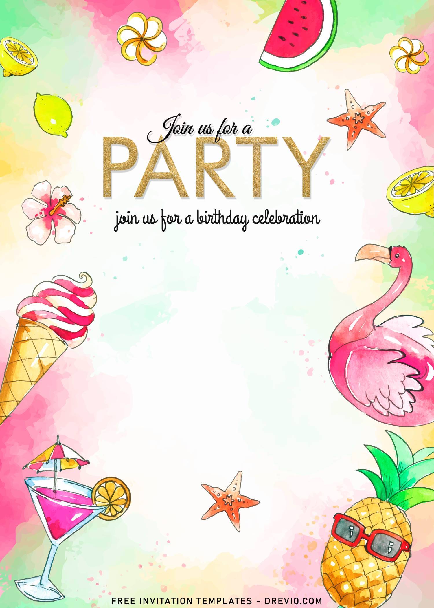11 Adorable Flamingo Tropical Birthday Invitation Templates Download 