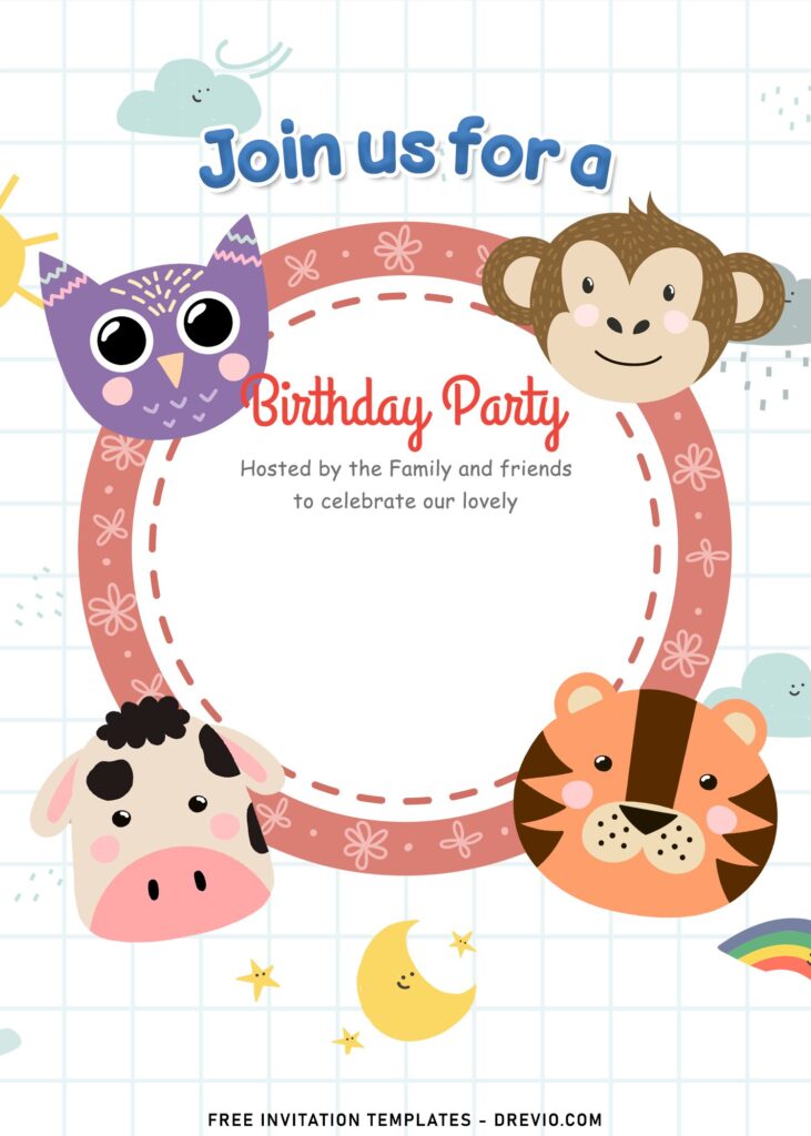 Invitation Template of 11+ Birthday Invitation Templates With Adorable Party Animals 4