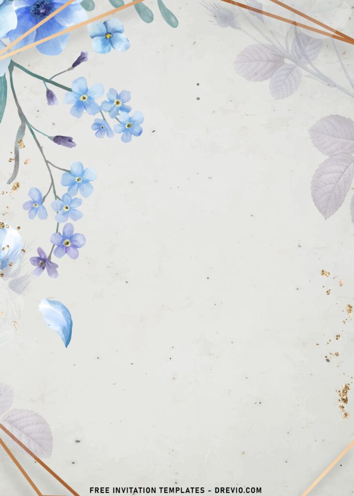 10+ Elegant Vivid Blue Floral Wedding Invitation Templates with beautiful blue cherry blossom