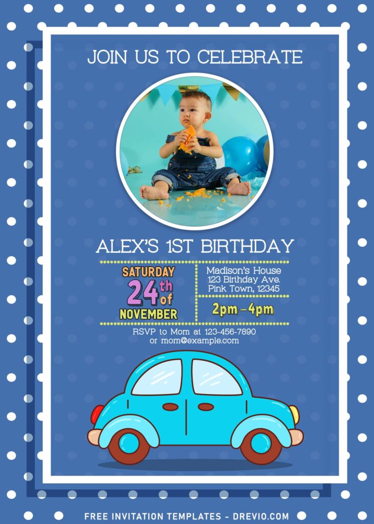 11+ Cute Transportation Drive By Kids Birthday Invitation Templates
