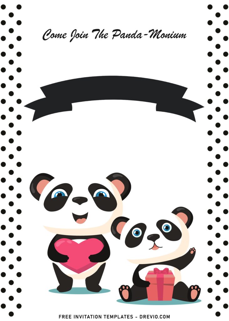 Invitation Template of 11+ Lovely Cute Panda-Monium Kids Birthday Invitation Templates 9