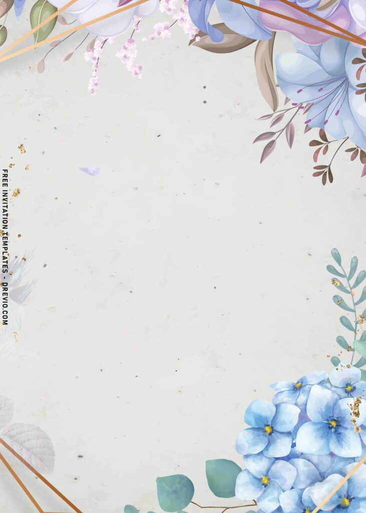 10+ Elegant Vivid Blue Floral Wedding Invitation Templates with watercolor anemone