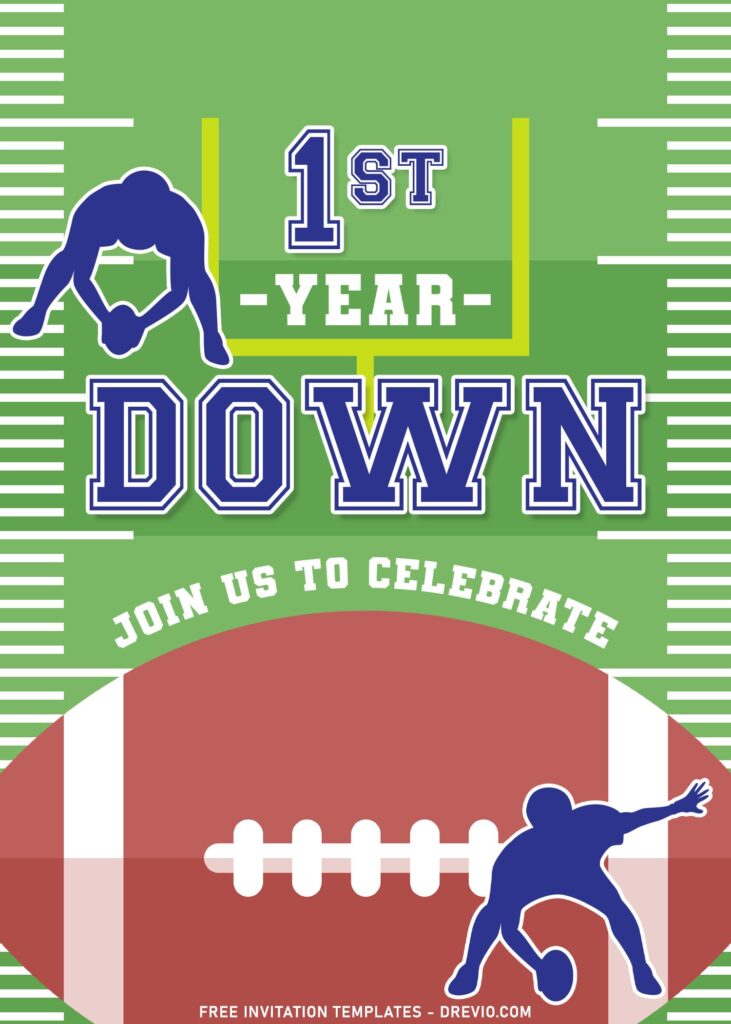 11+ Touchdown First Birthday Invitation Templates For Your Little Boy's Birthday with Football Goa Post