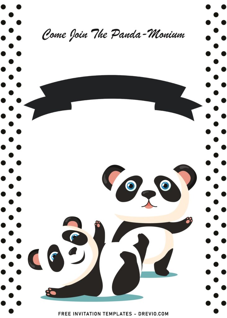 Invitation Template of 11+ Lovely Cute Panda-Monium Kids Birthday Invitation Templates 7