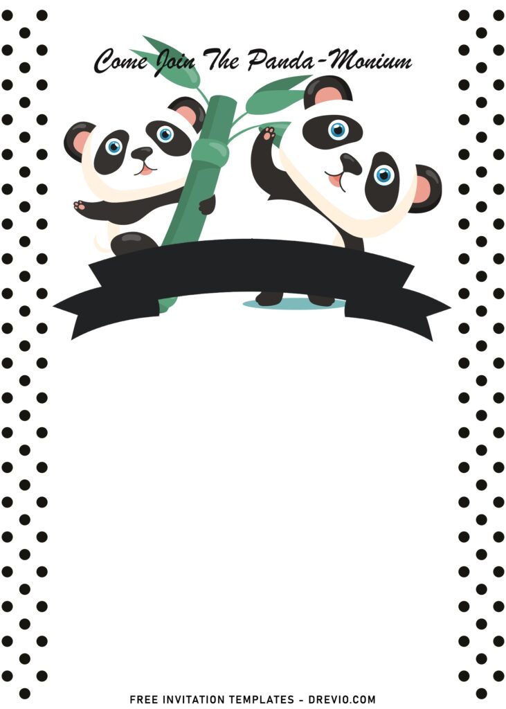 Invitation Template of 11+ Lovely Cute Panda-Monium Kids Birthday Invitation Templates 6