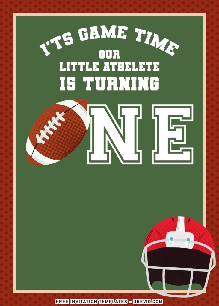 Invitation Template of 7+ Football Themed Birthday Invitation Templates For Your Little Quarterbacks 3