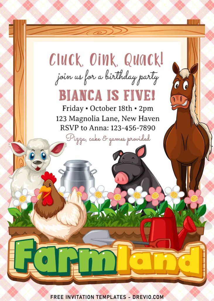 7+ Cluck Oink Quack Barnyard Birthday Invitation Templates