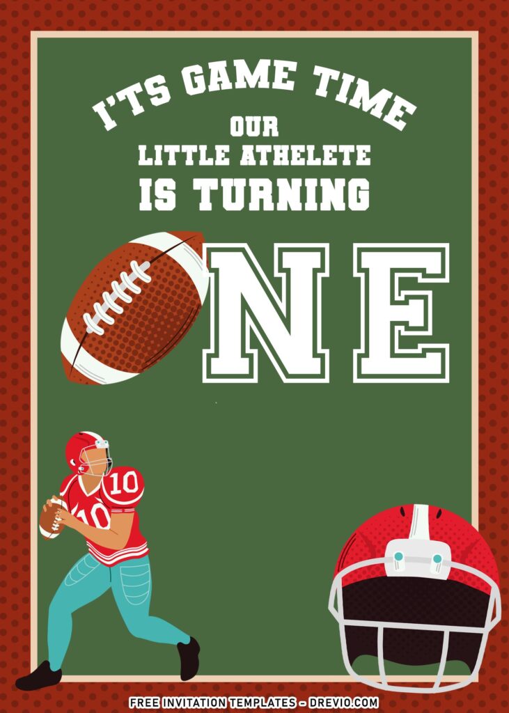 7+ Football Themed Birthday Invitation Templates For Your Little Quarterbacks with football helmet