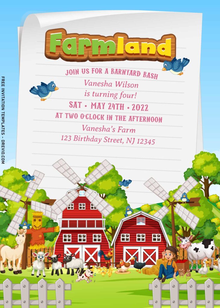 7+ Lovely Cartoon Barnyard Birthday Invitation Templates