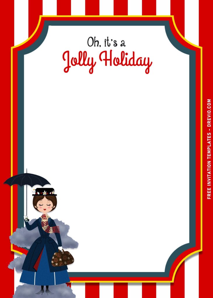 7+ Jolly Holiday Mary Poppins Returns Birthday Invitation Templates with Watercolor Mary Poppins