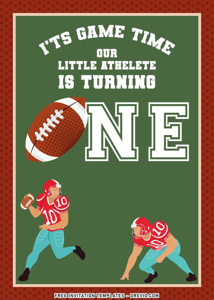 7+ Football Themed Birthday Invitation Templates For Your Little Quarterbacks with gridiron ball