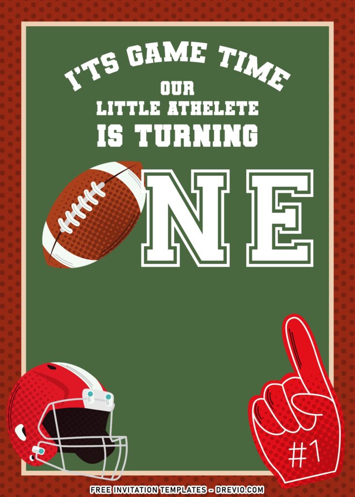 7+ Football Themed Birthday Invitation Templates For Your Little Quarterbacks with football gloves