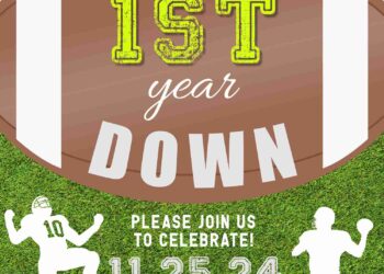 7+ First Touchdown Football Themed 1st Birthday Invitation Templates