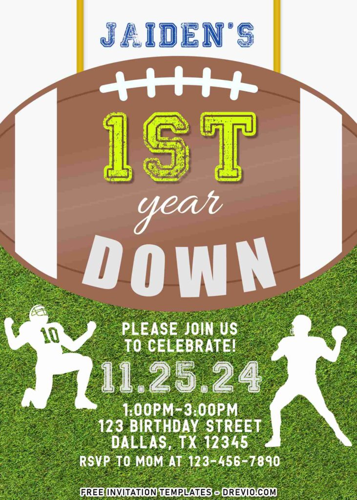 7+ First Touchdown Football Themed 1st Birthday Invitation Templates