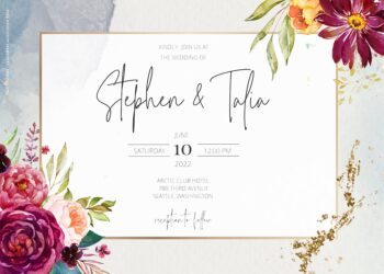 7+ Glittering Spring Bouquet Floral Wedding Invitation Templates Title