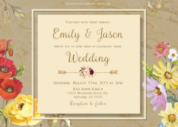 7+ Hand Painted Vintage Floral Wedding Invitation Templates Title