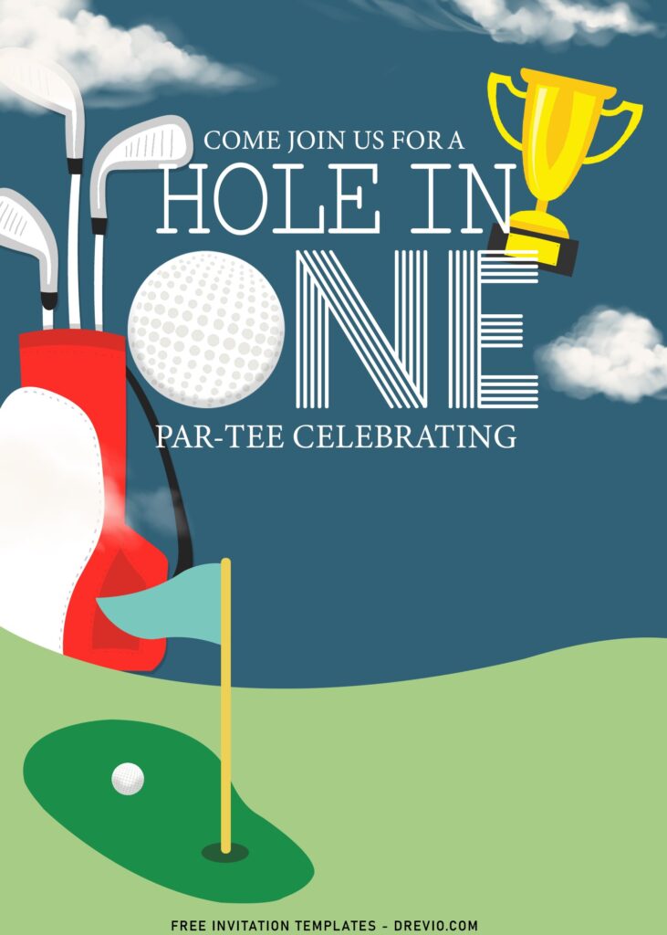 7+ Personalized Hole In One Golf Birthday Invitation Templates with trolley bag