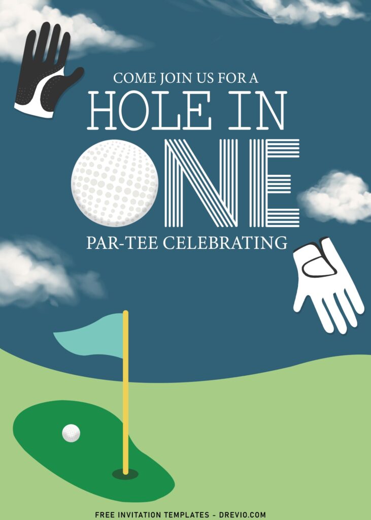 7+ Personalized Hole In One Golf Birthday Invitation Templates with golf gloves