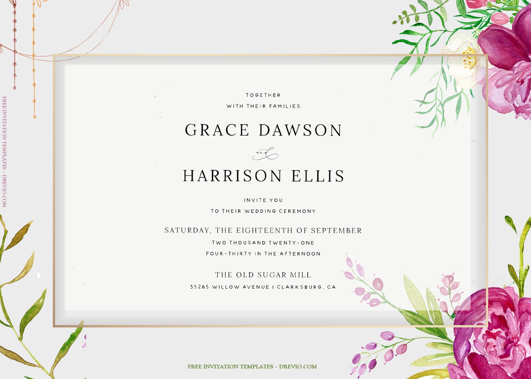 7+ Lovely Peony Bouquet Floral Wedding Invitation Templates Title
