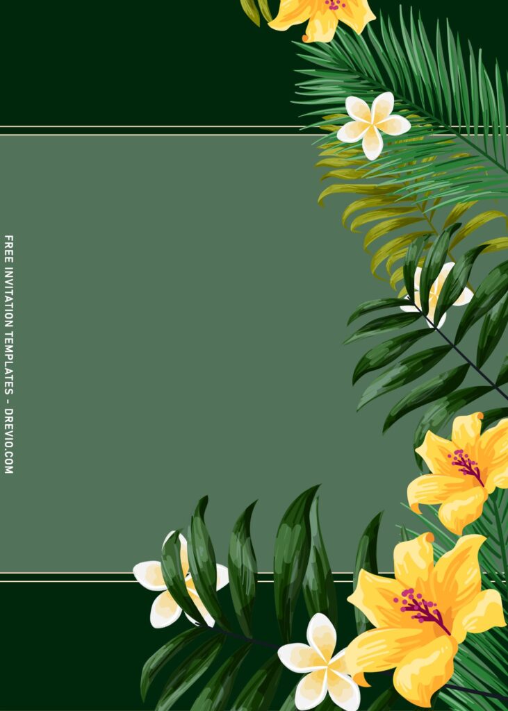 Invitation Template of 7+ Modern Summer Foliage Beach Wedding Invitation Templates 5