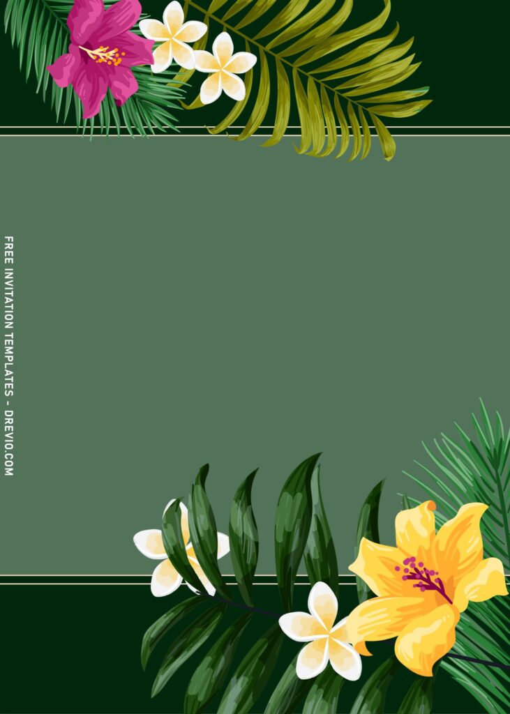 Invitation Template of 7+ Modern Summer Foliage Beach Wedding Invitation Templates 4