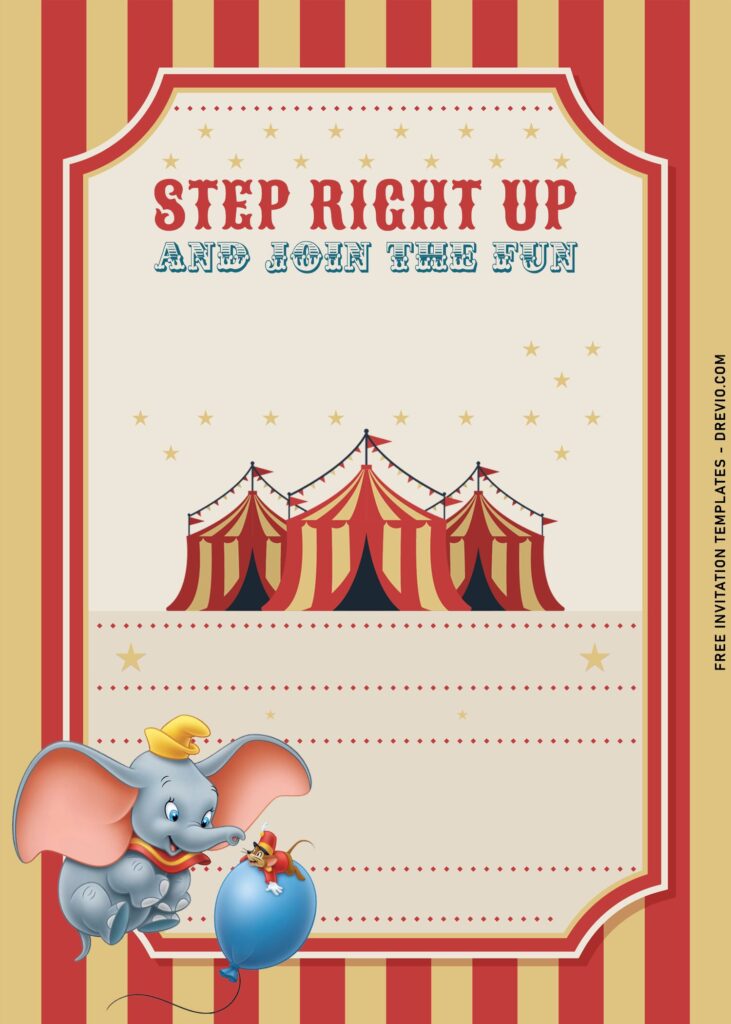 Invitation Template of 7+ Lovely Vintage Dumbo Birthday Invitation Templates 1