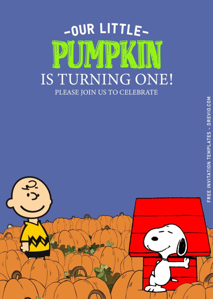 Invitation Template of 10+ Charlie Brown And Friends Pumpkin Birthday Invitation Templates 3