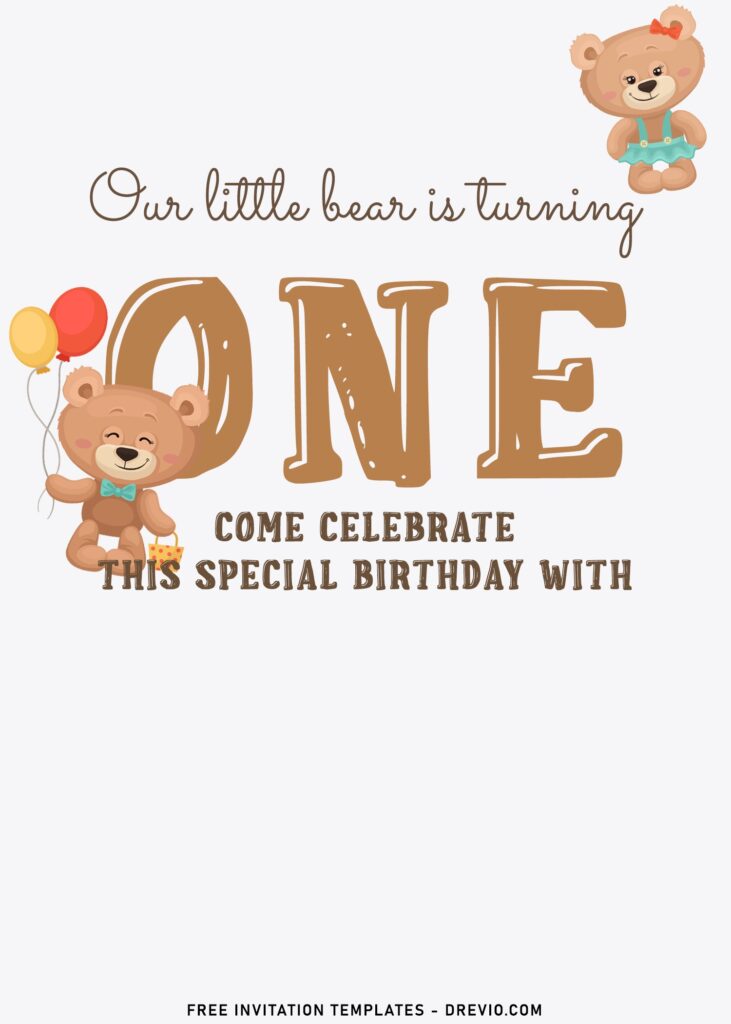 Invitation Template of 8+ Friendly Teddy Bear Birthday Invitation Templates 4