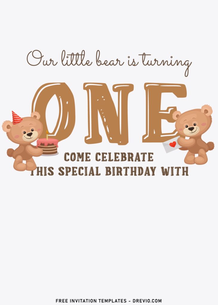 Invitation Template of 8+ Friendly Teddy Bear Birthday Invitation Templates 3