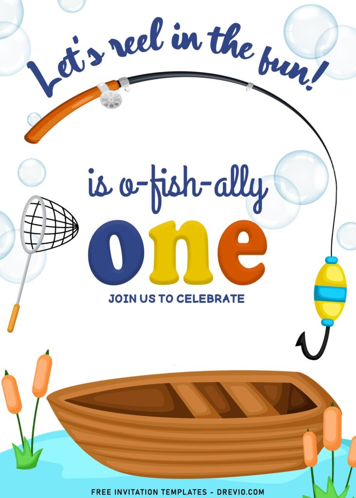 8+ Reel In The Fun Fishing Themed Birthday Invitation Templates with 
