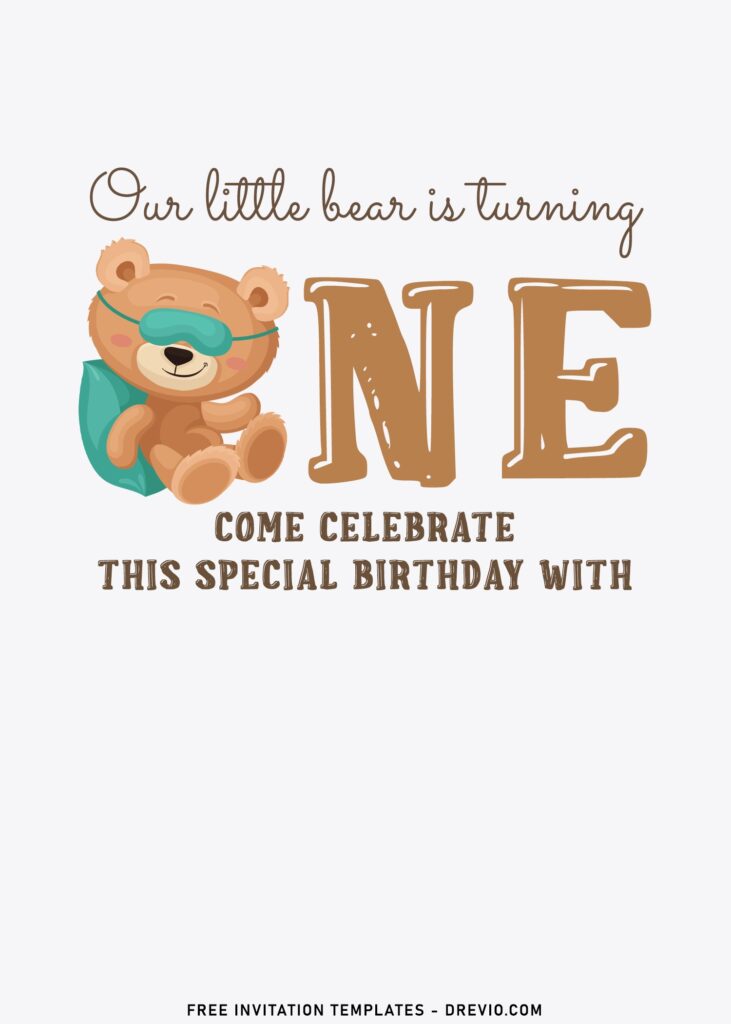 Invitation Template of 8+ Friendly Teddy Bear Birthday Invitation Templates 1