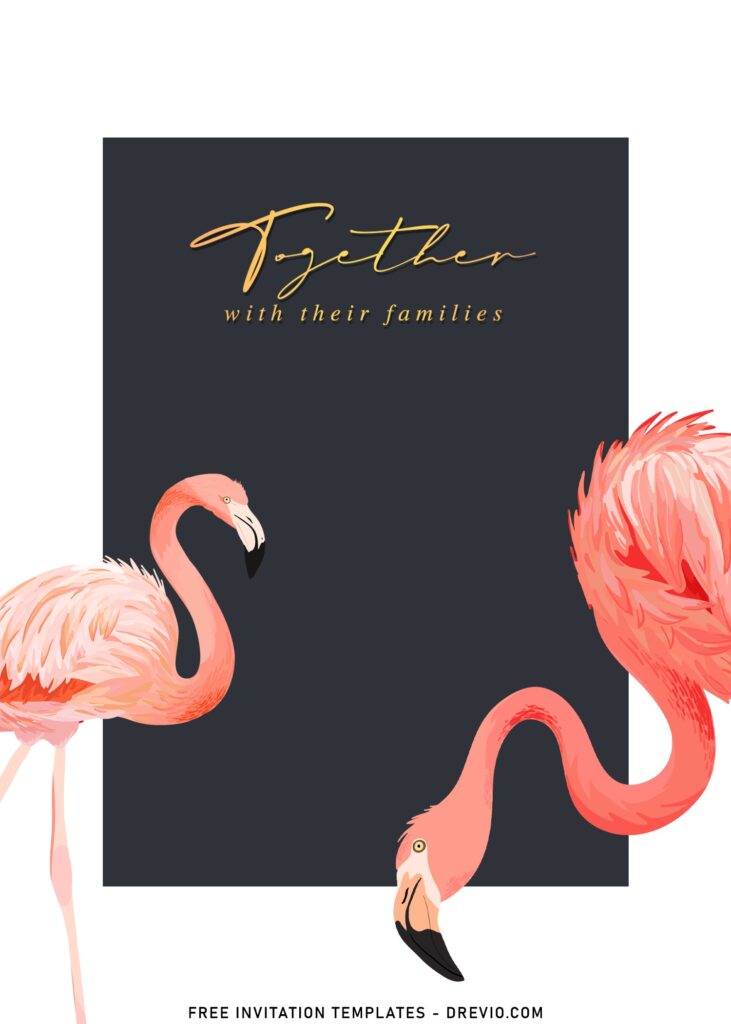 Invitation Template of 8+ Beautiful Flamingo Couple Wedding Invitation Templates 1