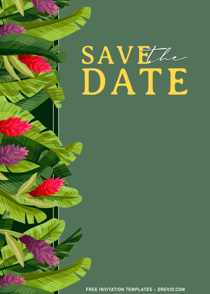 8+ Hawaiian Luau Tropical Birthday Invitation Templates with palm leaves