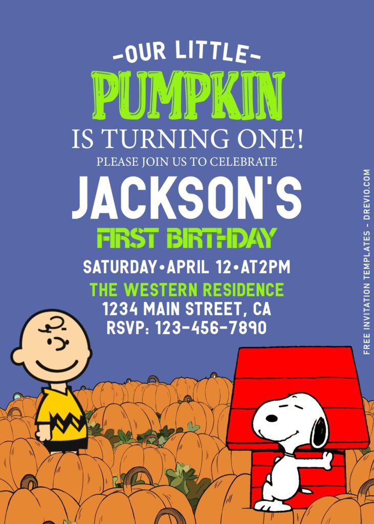 10+ Charlie Brown And Friends Pumpkin Birthday Invitation Templates