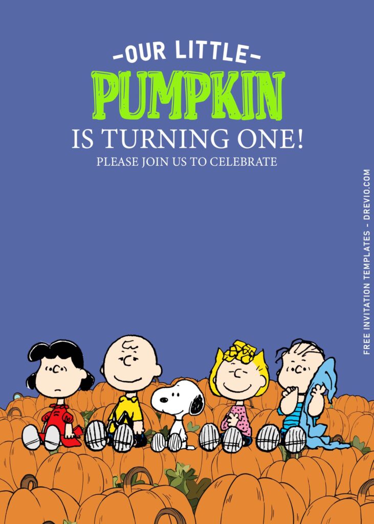 Invitation Template of 10+ Charlie Brown And Friends Pumpkin Birthday Invitation Templates 2