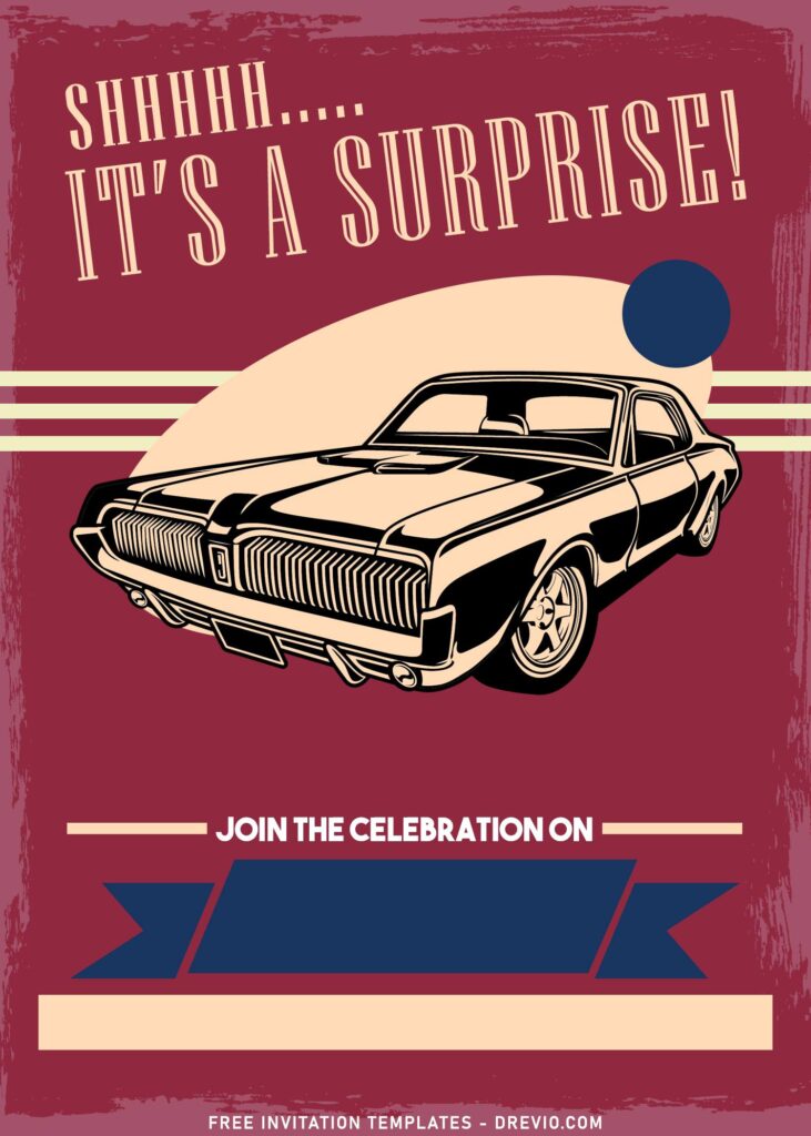 Invitation Template of 8+ Vintage Car Spectacular 50th Birthday Invitation Templates 1