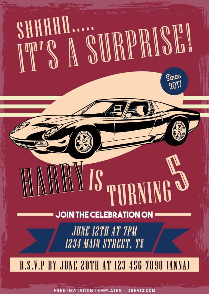 8+ Vintage Car Spectacular 50th Birthday Invitation Templates